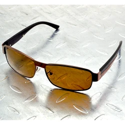 Alloy Rectangle Brown Polarized Sunglasses Uv400 Uv100% Mens Shield Sports Brown Lenses Sun Glasses Outdoor Driving Fish