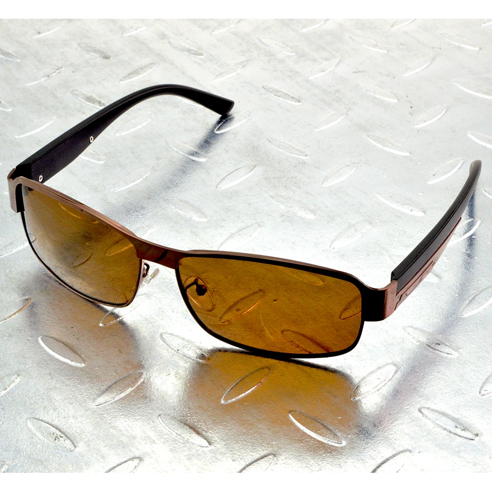 Alloy prostokąt brązowy spolaryzowane okulary Uv400 Uv100 % męskie tarcza sportowe brązowe soczewki okulary Outdoor Driving Fish