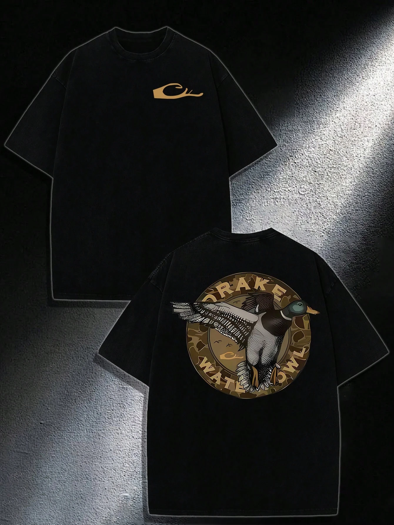 رجل ملابس الرجال تي شيرت كامو داك تي شيرت تحلق بطة الصيد تصميم القطن فضفاض قميص مناسب تنفس harajuku المتضخم تي شيرت #1