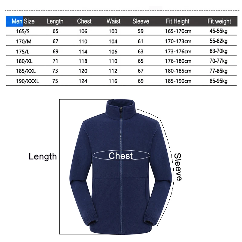 TRVLWEGO Winter Jackets For Men Warm Soft Shell Polar Fleece Jacket Climbing Camping Hiking Skiing Windproof Coat Inner Clothes