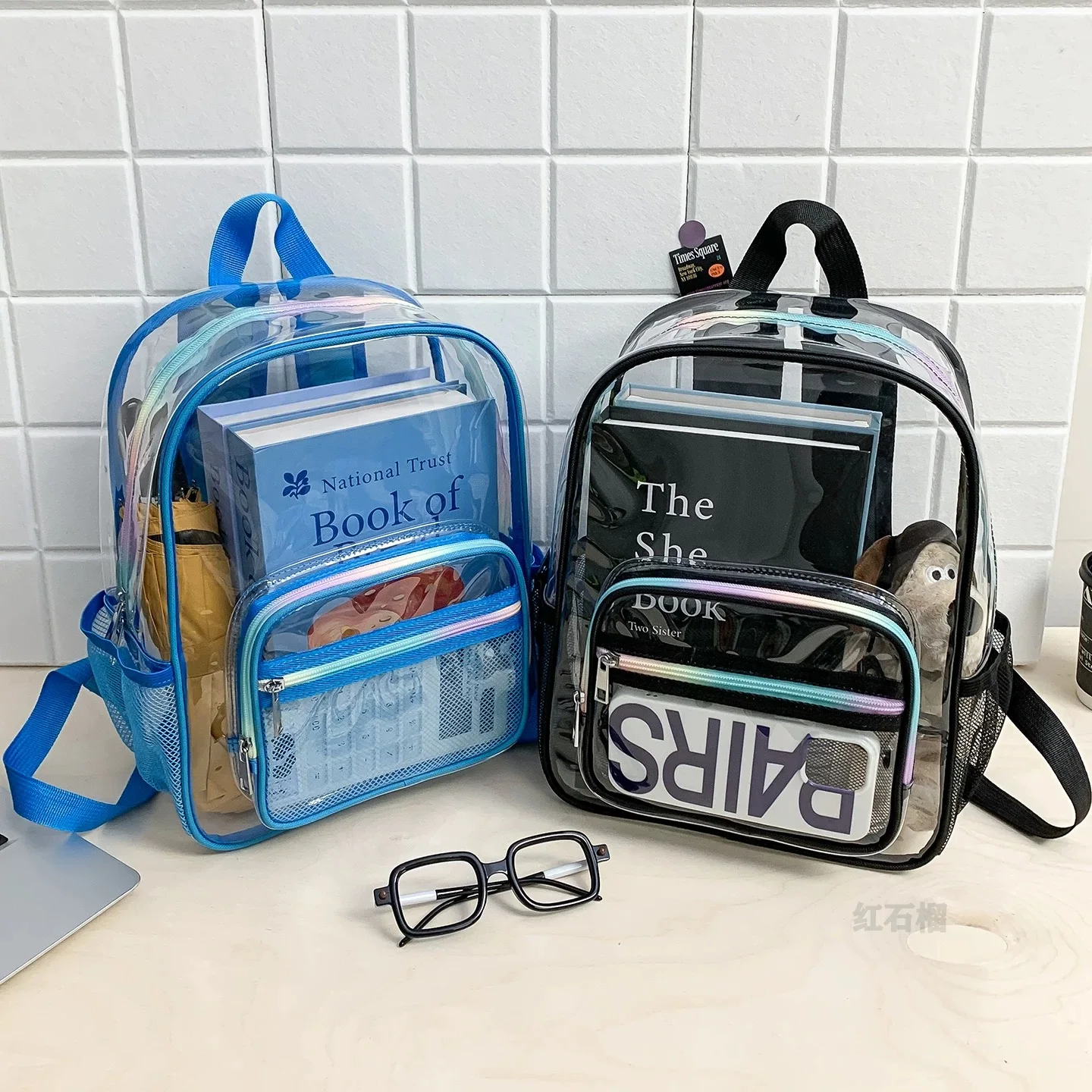 New Mini Clear Backpack Fashion Student Jelly Transparent PVC Travel Knapsack Summer Waterproof Beach Versatile Storage Rucksack