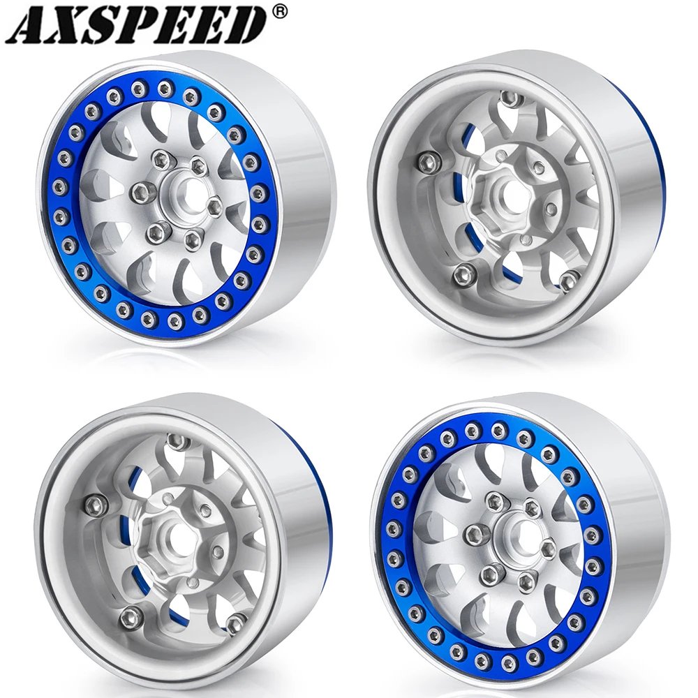 

AXSPEED 4 шт. металлические колесные диски с 6 спицами 1.9 Beadlock для Axial SCX10 CC01 TRX4 4WD 1/10 RC Crawler Car, запчасти для тюнинга