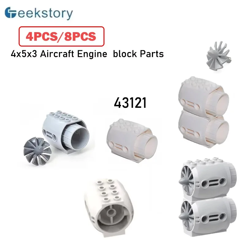 

4 шт./8 шт. 43121 технология строительных блоков 4x5x3 двигатель самолета с лопастями пропеллера в сборе MOC кирпичи игрушечные аксессуары