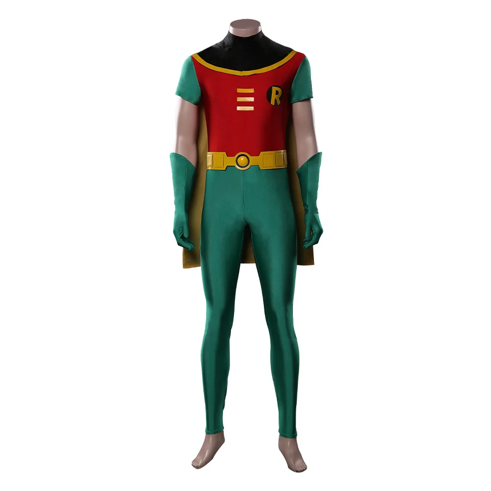 Adult Robin Cosplay Jumpsuit Outfits Men Halloween Carnival Costumes Cloak Cape Sportswear Gift Full Set Clothing