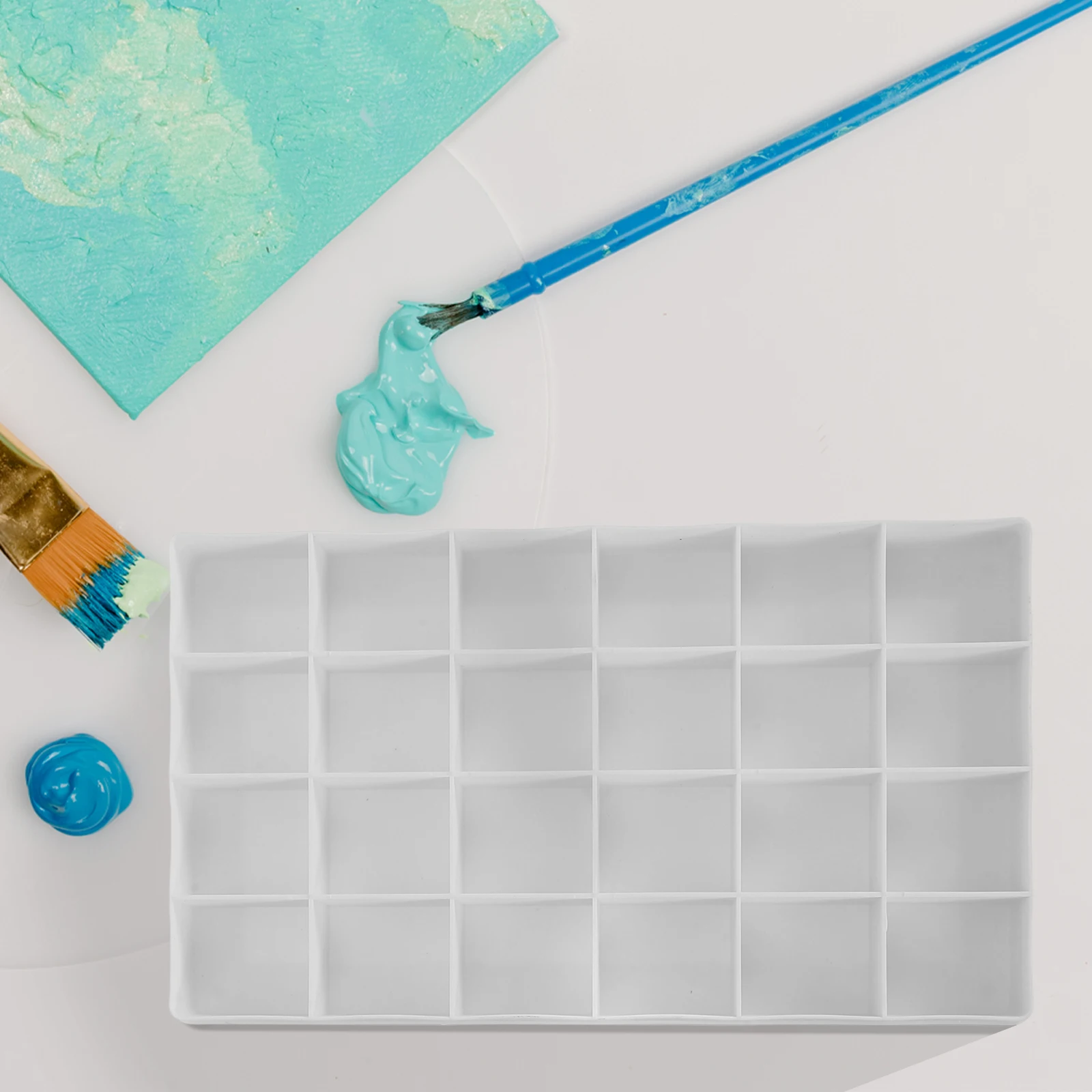 

Portable Paint Palette Soft Lid Durable Plastic Silicone for Outdoor Travel Watercolor Gouache Acrylic Oil Painting