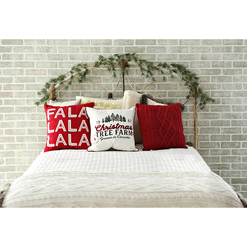 Mehofond Photography Background Christmas Headboard Backdrop Children Family Portrait Photo Prop Indoor Wall Bed Decor Photocall