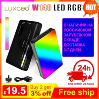 LUXCEO W140 RGB LED Video Light 0-360° Full Color 2500 to 9000K 8W 3100mAh Photography Camera Light Dimmable Pocket Panel Lights