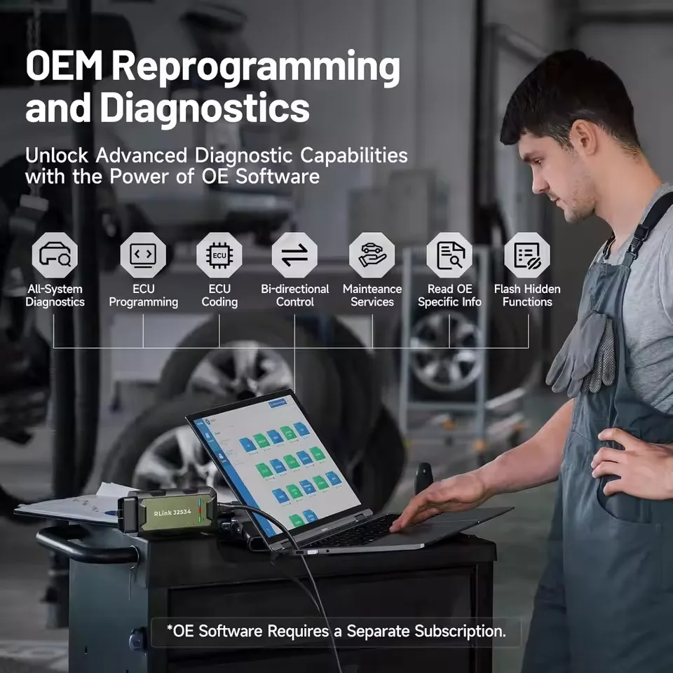 TOPDON Pass-Thru Programmer RLink J2534 OEM Reprogramming and Diagnostic Tool Enhanced TOPDON RLink J2534 J2534 VCI