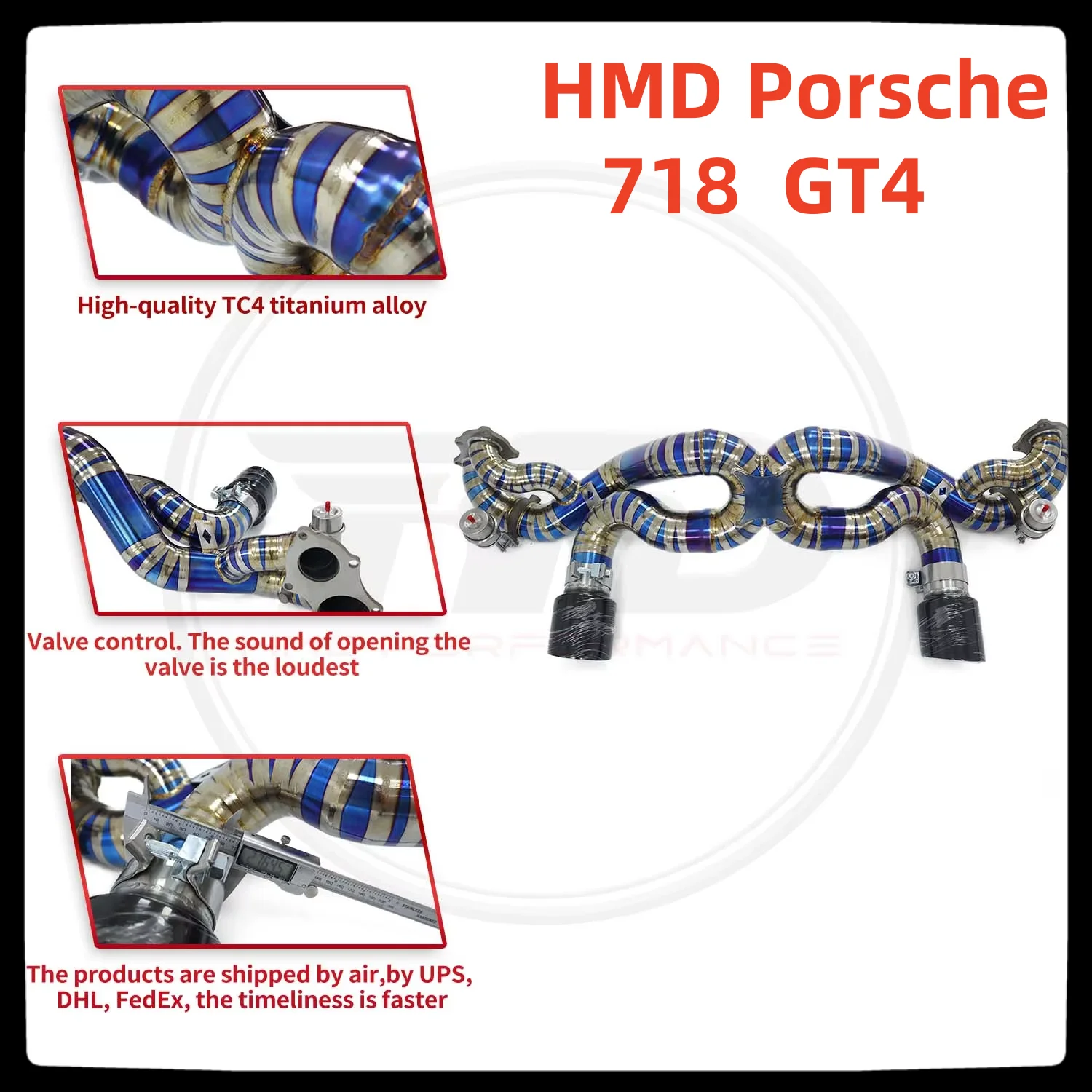 HMD Hot Sale Titanium Exhaust System Performance Catback for Porsche 718 GT4  Muffler With Valves