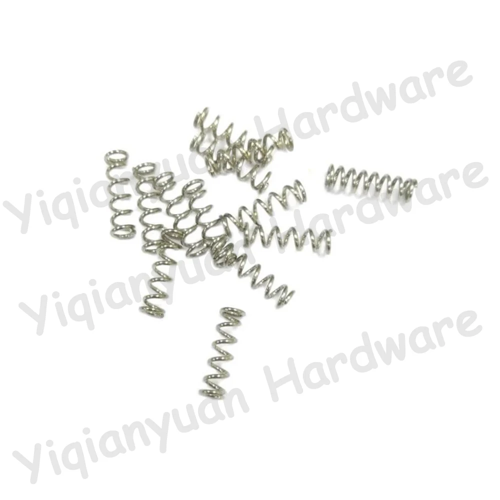 Yiqianyuan 10Pcs 0.4mm Diameter Cylindrical Coil Compression Springs Steel 65Mn Rotor Return Compressed Springs for Electronics