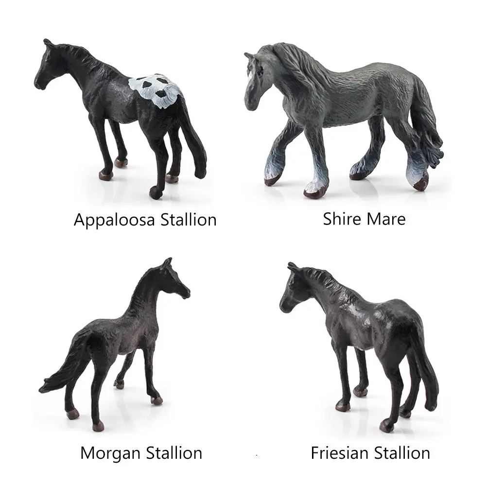 Modelo de caballo simulado, Mini figuras estáticas para niños, juguete realista, figuras de poni, Animal, Club de caballos, adorno de pastel