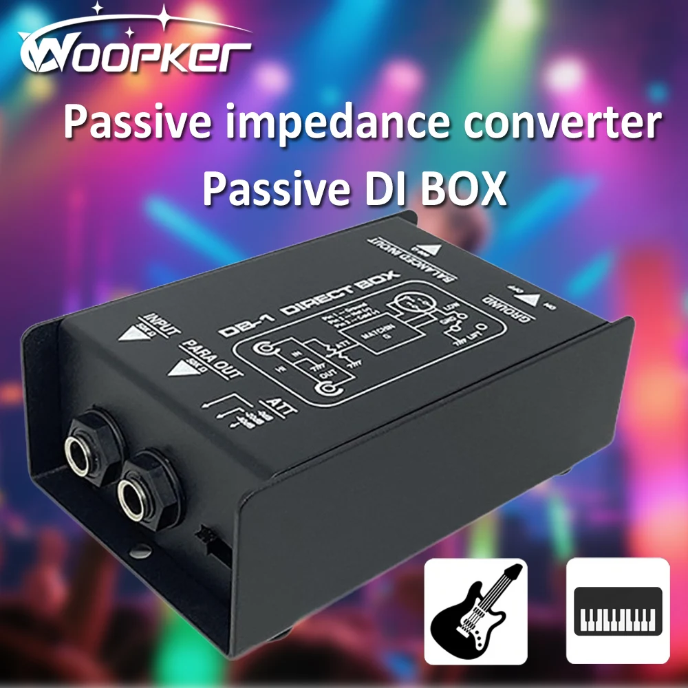 WOOPKER السلبي الصوت دي صندوق منخفض الضوضاء قناة واحدة متوازنة غير متوازنة إشارة المعزل استوديو المرحلة الصوت المؤثر للجيتار