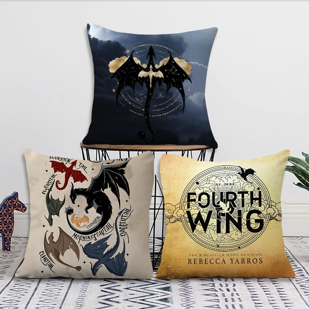 Dragon cushion cover For Pillow Case Sofa W-WingS Bedroom Living Room Office F-FourthS Bedside Table Backrest Printing Square