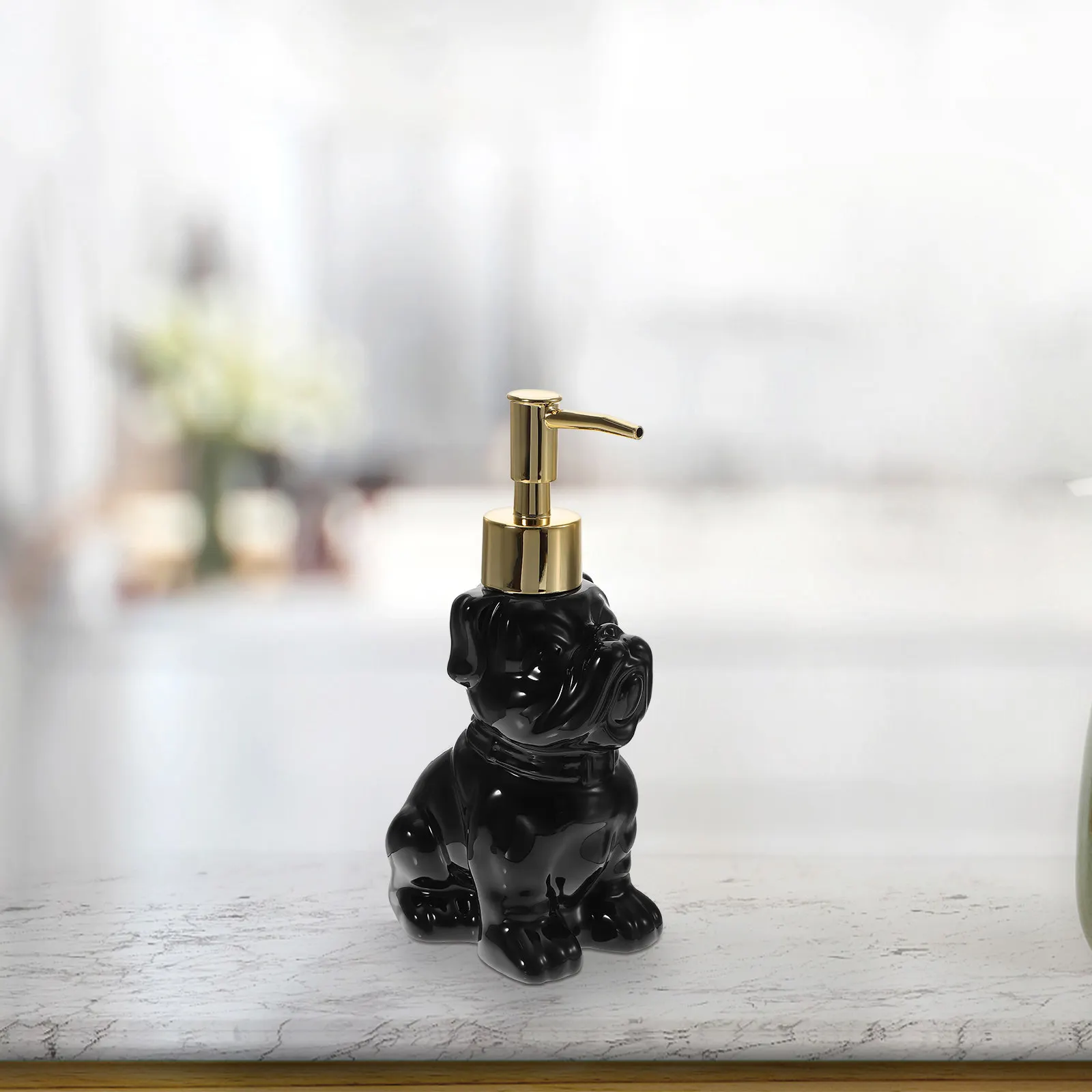 

Ceramic Dog Shape Soap Dispenser Refillable Hand Soap Pump Bottle for Bathroom Kitchen Travel Modern Decorative Lotion Shampoo