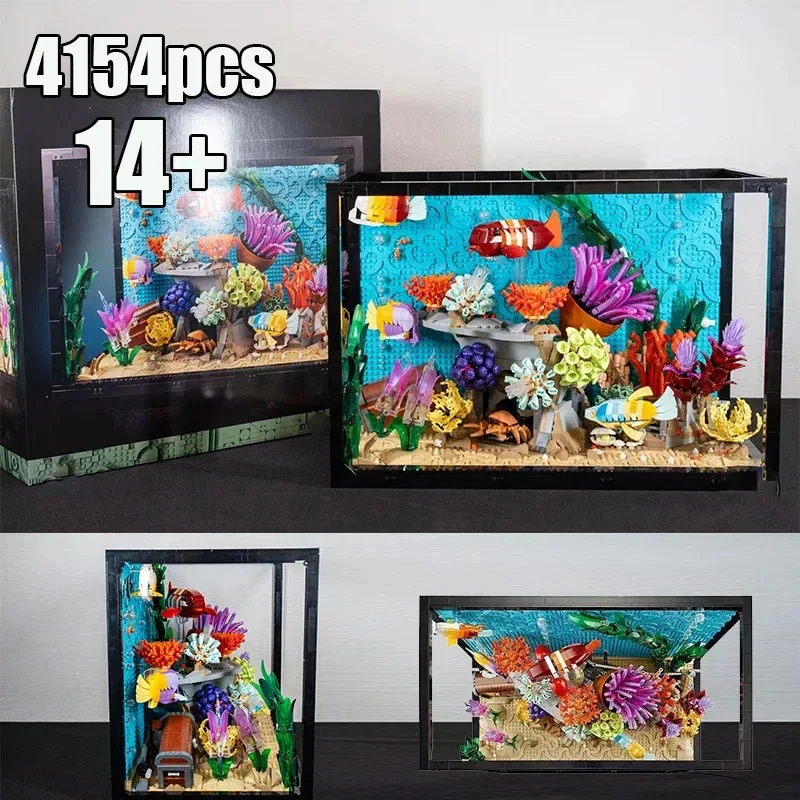 Bloc de construction d'aquarium tropical compatible, modèle d'animal marin, jouet d'assemblage pour enfants, cadeau, 4154 pièces