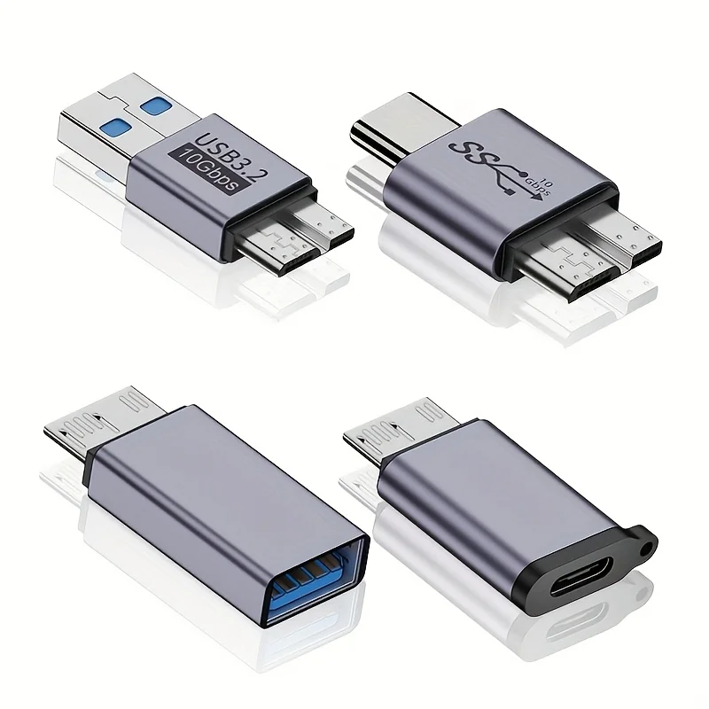 USB 3.2 Micro B Male Adapter Type C Female Connector Accessory For External Hard Disk Enclosure And Laptop Storage