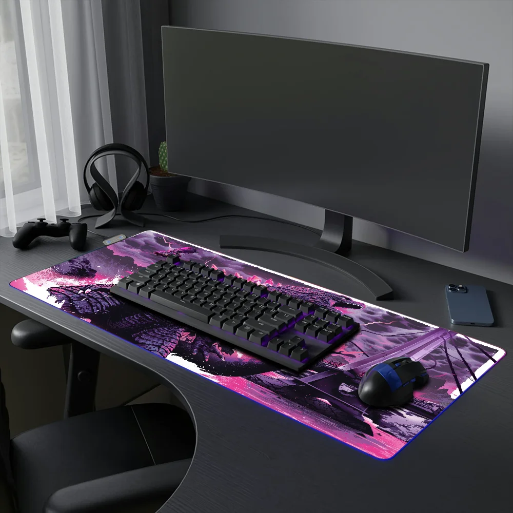 Mouse Pad Fortnites RGB Desk Mats Micro USB LED Table Pads Game Backlit Rubber Desktop Gaming MousePads