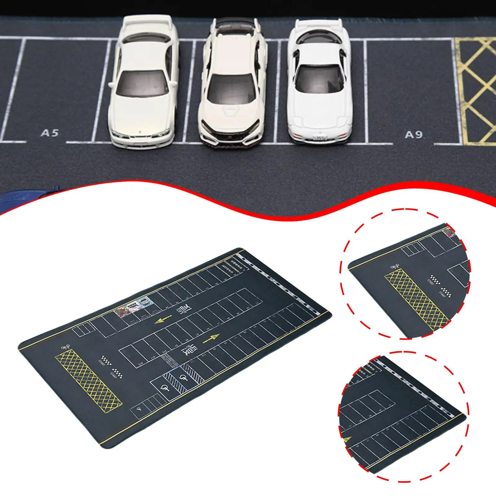 

Vehicle Scene Display Rollable Showcase Layout Non Slip Parking Garage Mouse Pad 1:64 Diecast Alloy Car Model Parking Lot Mat