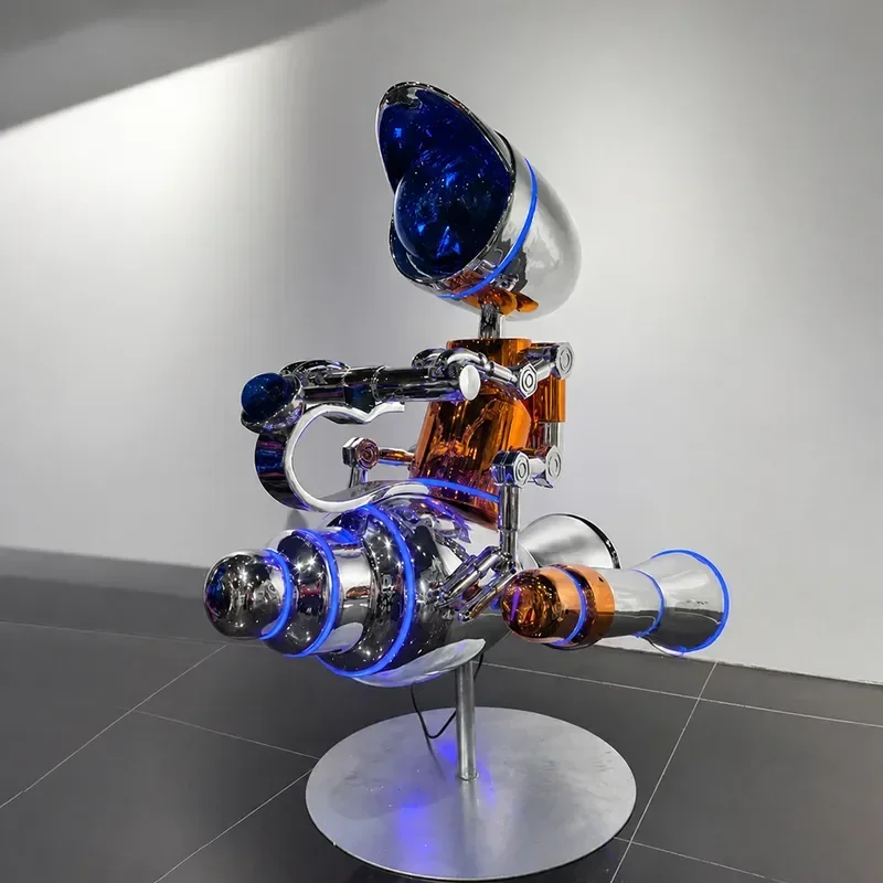 Luminous Rocket Floor Lamp Modern Tech Style Glowing Standing Light for Bar KTV Mall Science Museum Home Decoration