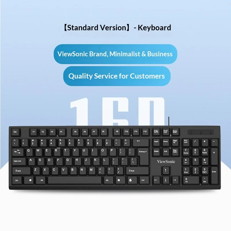 ViewSonic Wired Keyboard and Mouse Combo, External for Desktop & Laptop, Silent, Ideal for Office and Typing