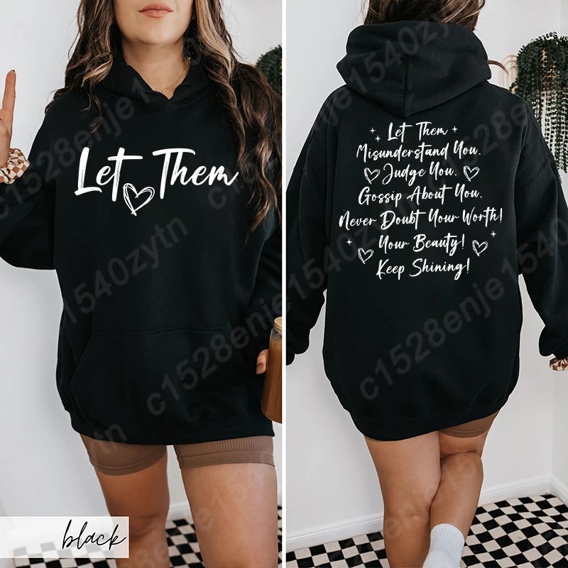 

Let Them Print Hoodies for Women Long Sleeves Hooded Tops For Fall & Winter Graphic Pullovers Women Hooded Sweatshirts