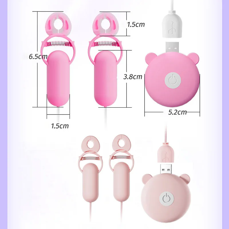 Nipple Vibrator Vibrating Clamps Clitoral Clip Breast Massage Clitoral Stimulation Masturbator Female Sex Toy for Women Adult18+