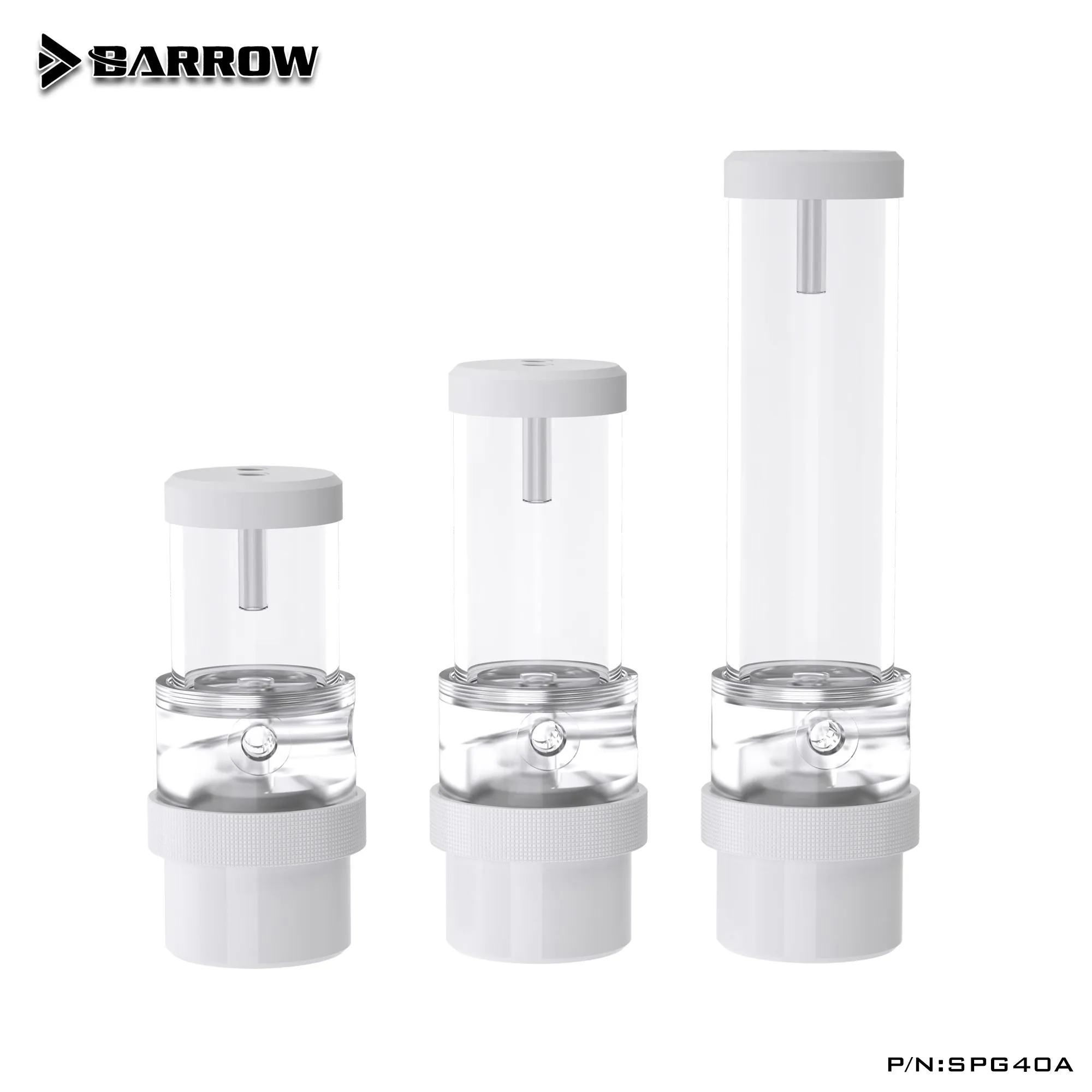 مضخة BARROW-D5 لتبريد المياه ، PMMA خزان كومبو ، تبديد الحرارة ، أبيض وأسود ، SPG40A ، 90 مللي متر ، 130 مللي متر ، 210 مللي متر