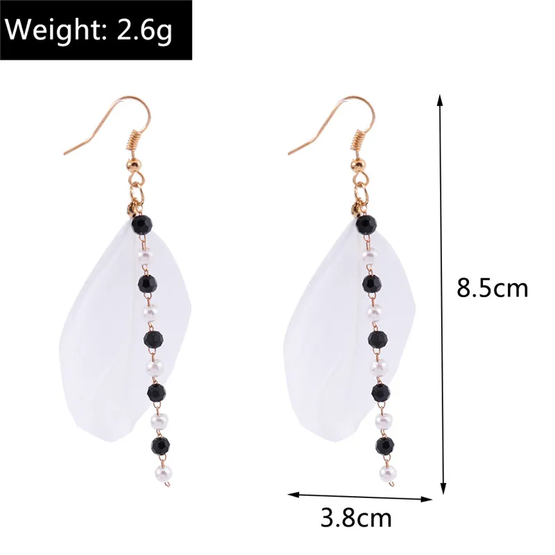 Aihua moderne große Feder Quaste Ohrringe für Frauen Vintage lange übertriebene Zigeuner Feder Ohrringe Party Schmuck Accessoire – Detail 17
