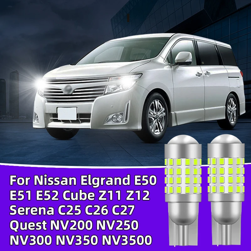 

2Pcs For Nissan Elgrand E50 E51 E52 Cube Z11 Z12 Serena C25 C26 C27 Quest NV200 NV250 NV300 NV350 NV3500 T10W5W Clearance Lights