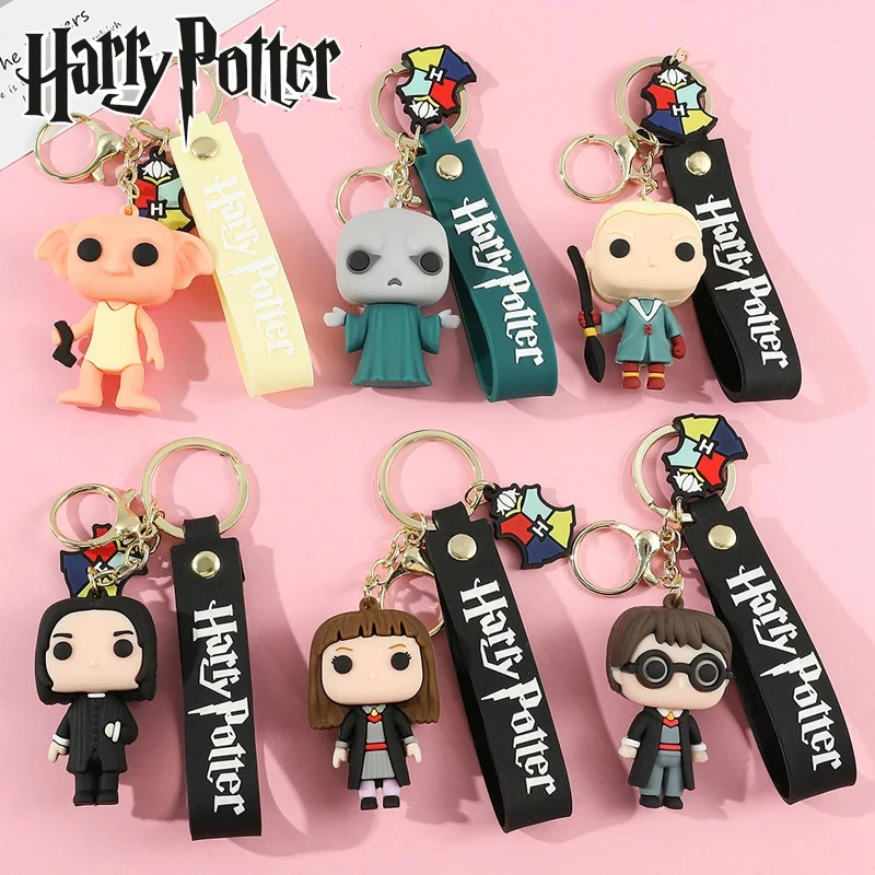 Harries Potters PVC Keychain Hermione Granger Malfoy Ron Weasley Snape Dobby Action Figure PVC Toys