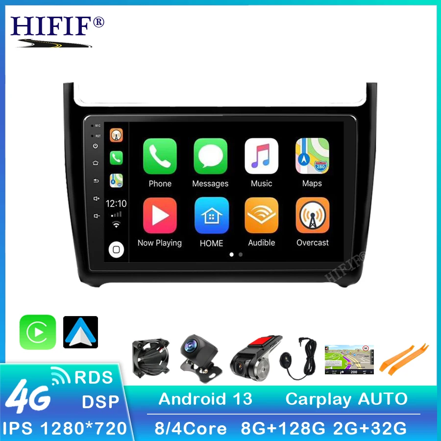 

Car Radio GPS Navigation Multimedia Player For VW Volkswagen POLO Sedan 2008-2015 2Din Android 13 DSP Auto Stereo Headunit Video