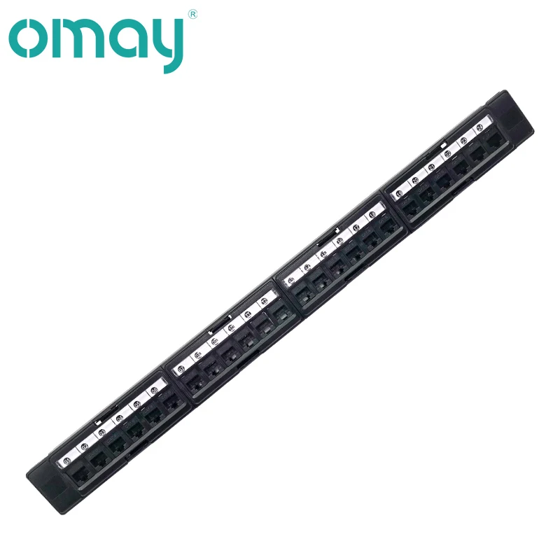 OMAY - 19 "1U Bracket, 24 CAT6 Ports, Patch Panel, RJ45 Network Adapter, Keystone Jack, Modular Distribution Frame