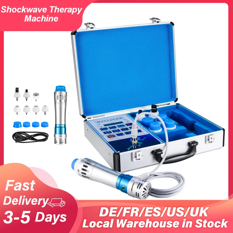 Touch Screen Shockwave Therapy Machine With 7 Heads ED Treatment Pain Relief Lattice Shock Wave Physiotherapy Tool