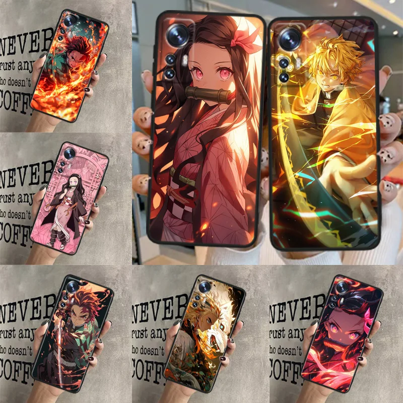 Demon Slayer Black Phone Case For Xiaomi Mi 11T (11T Pro) 11 12 13 14 X S T Lite Pro 5G Funda Silicone Soft Cover Shell Capa