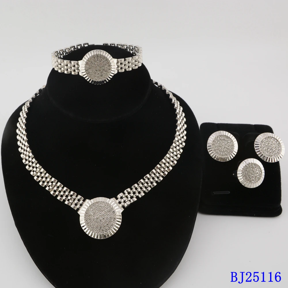 High Quality African 4pcs Gold Plated jewelry Set Hypoallergenic Fade Resistant Bridal Wedding jewelry party gift