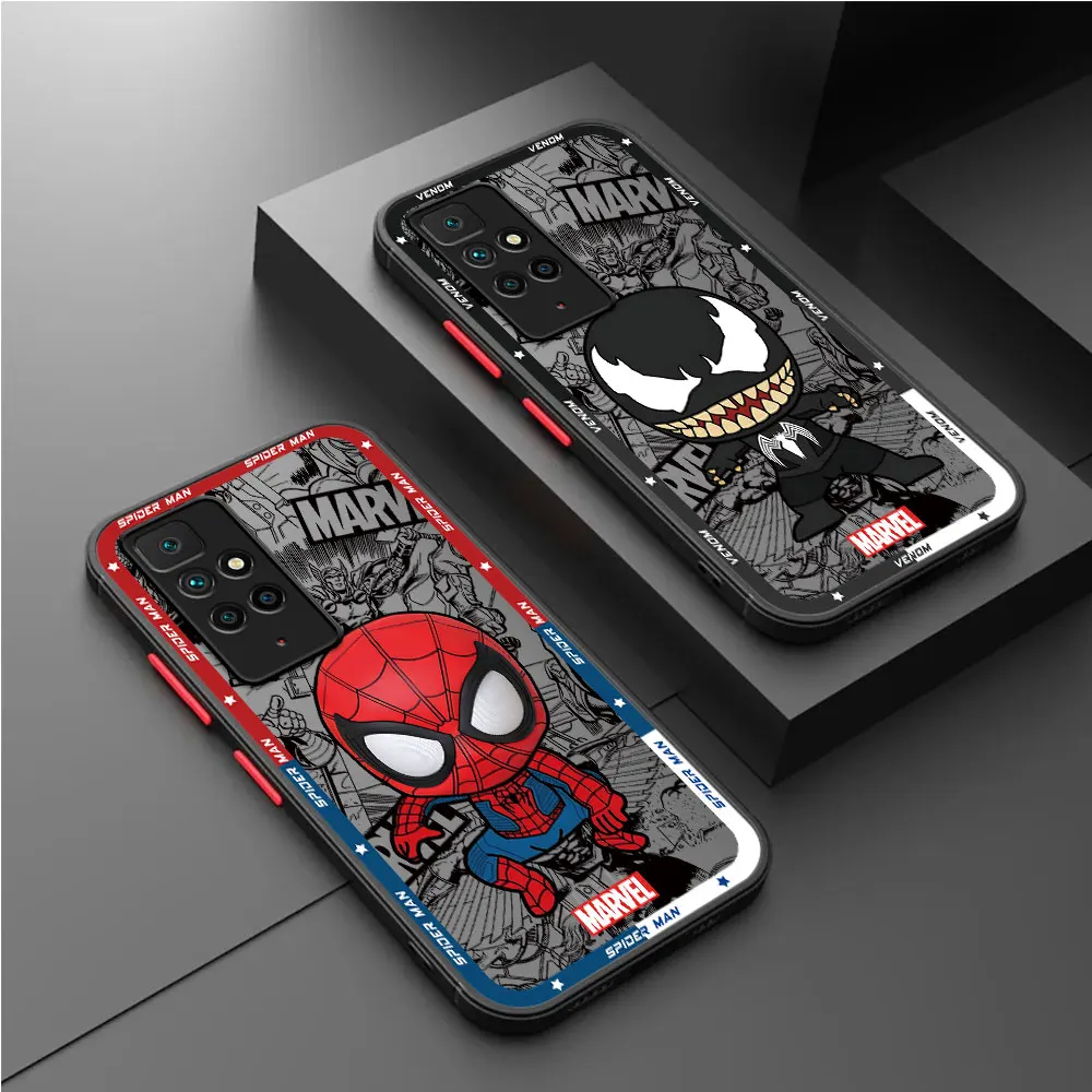 Cute Cool Marvel Venom Hulks Matte Case for Xiaomi Redmi Note 7 10 5G 9S 12C 12ProPlus 13 10S 9 10Pro 12S 8 12 5G 8T Phone Cover