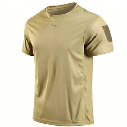 Men Summer Fast Dry Pullerover O-Neck Breathable T-Shirt Male Camping Trekking Hiking Climbing Plus Size Quick Dry Sports Tees