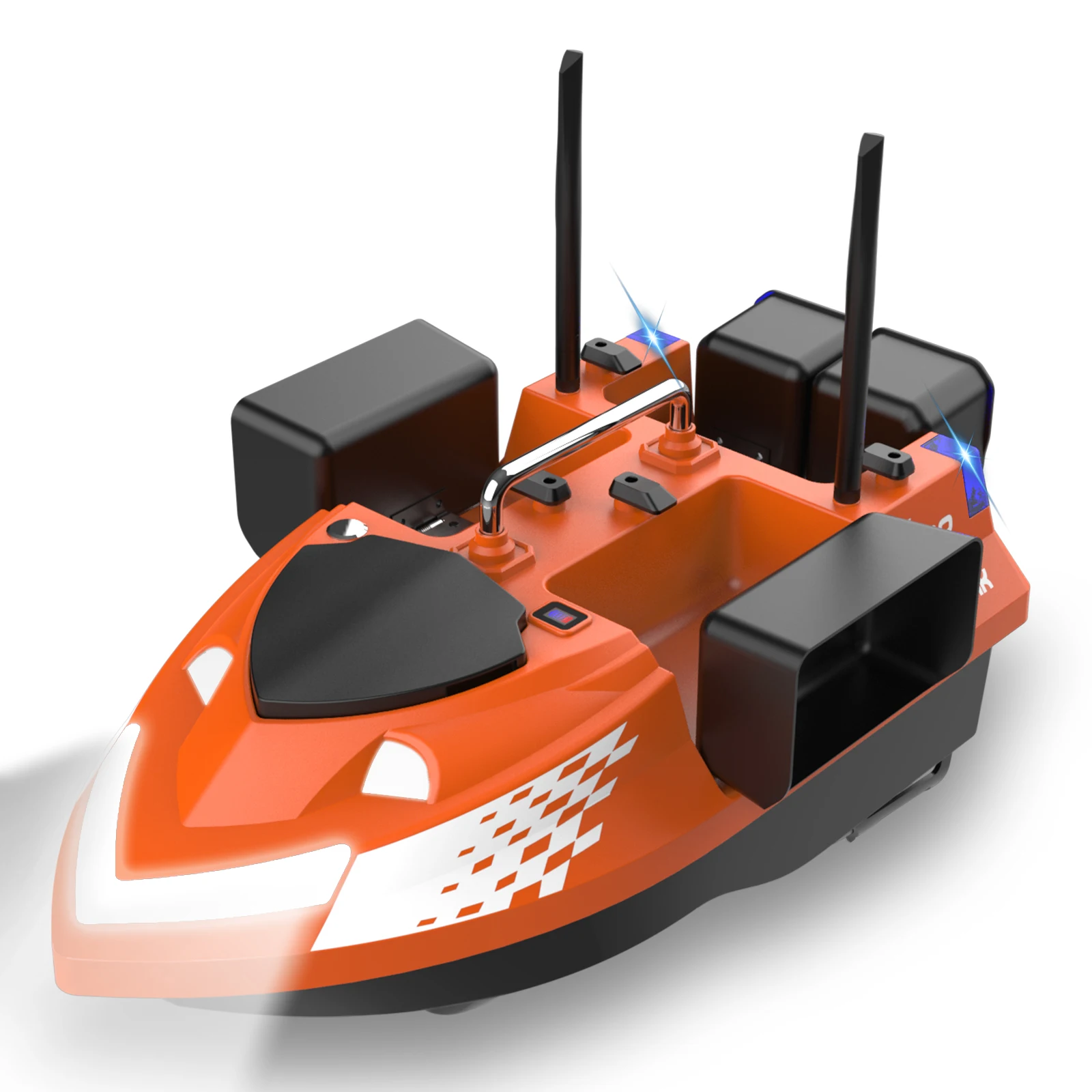 

802 500M Four Hoppers Dual and Gain Antenna Design Multi-functional Lighting System RC Carp Bait Boat