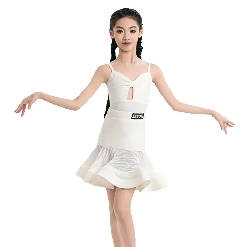 Nuovo concorso di ballo latino vestito per ragazze standard nazionale concorso di ballo latino vestiti per bambini performance costume SL12335