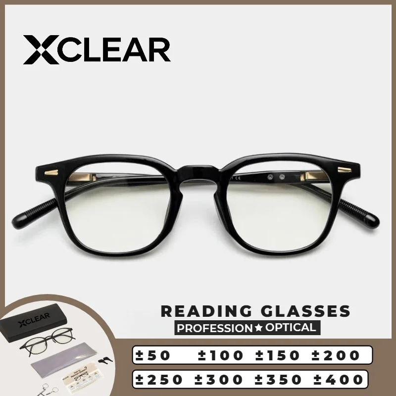 

XCLEAR Small Frame FrameMetal Reading Glasses New Classic Business Casual Lightweight Anti Blue Light UV400 Scratch Resistant