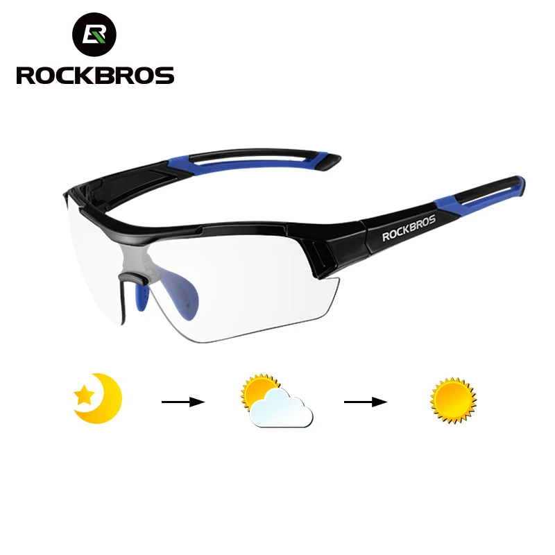 ROCKBROS Photochromic Cycling Sunglasses Bike Glasses Eyewear UV400 MTB Road Bicycle Goggles Women Men Outdoor Sports Fishing