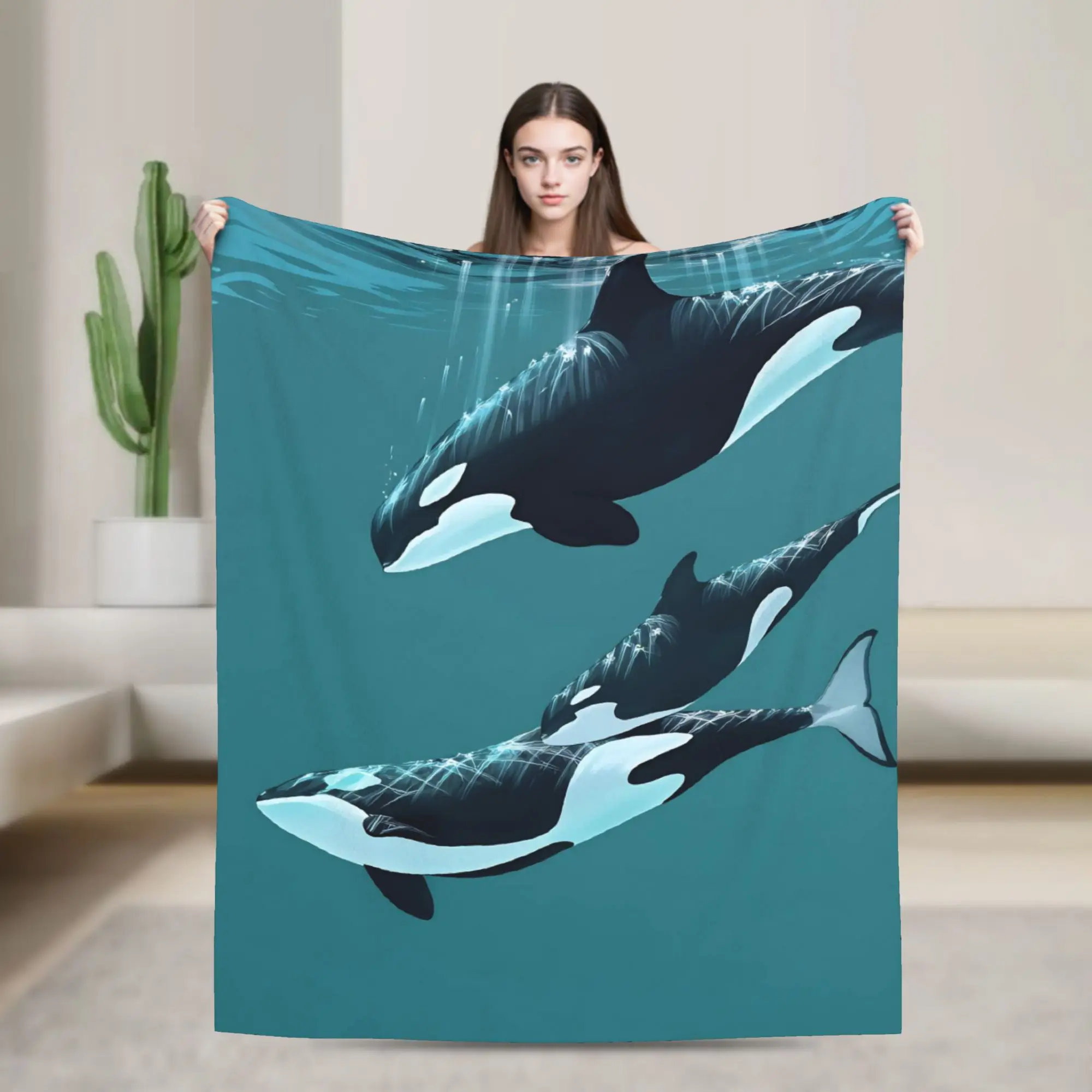 

Orcinus orca Blanket Quality Soft Cozy Throw Blanket Winter Travel Office Bedroom Novelty Bedspread
