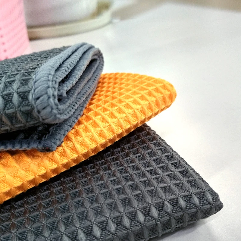 3PCS Microfiber Car Wash Towel Cleaning Cloth Honeycomb Pineapple Grid Towels Waffle Absorbent Rag Car Detailing Cleaning Tools