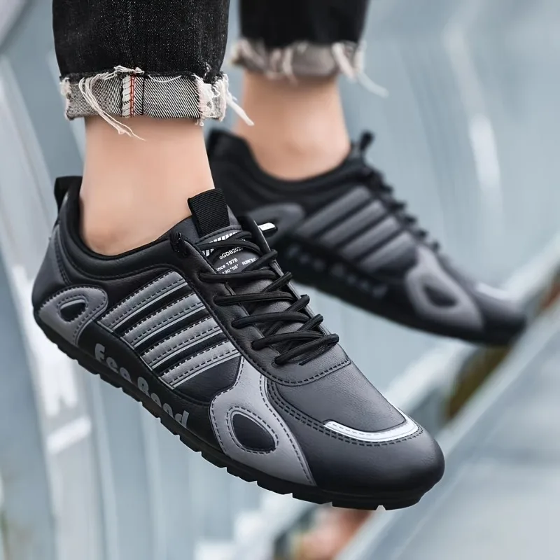 

Мужская повседневная кожаная обувь, модная удобная мужская спортивная обувь, дышащая обувь без шнуровки для скейтборда, легкие мужские кроссовки