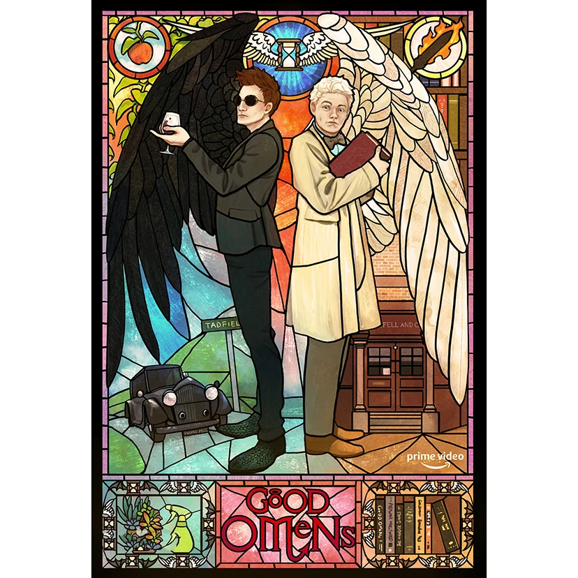 Good Omens TV Poster 5d Diamond Painting New Embroidery Cross Stitch Rhinestones Pictures Full Drill Mosaic Home Decor WG3378