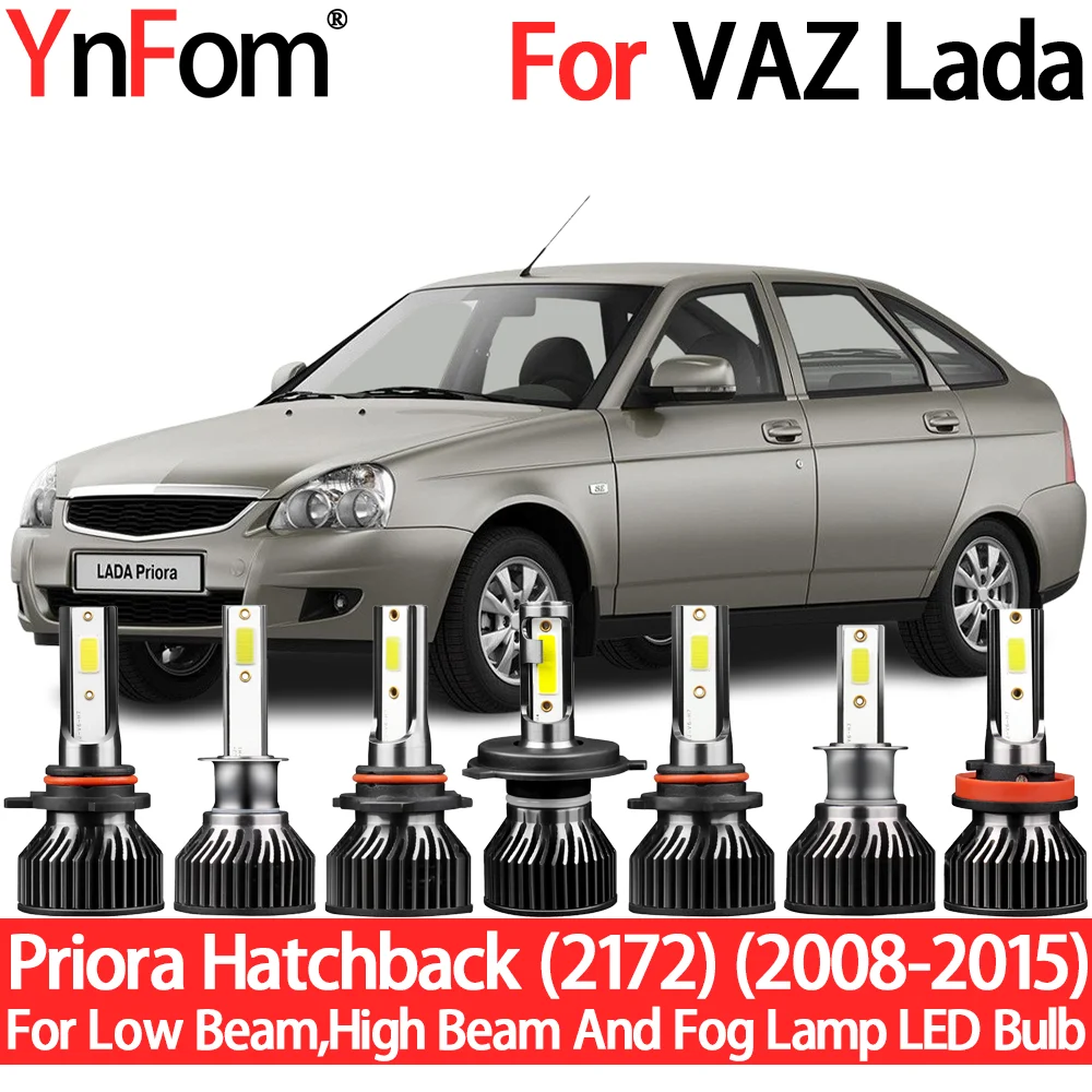 YnFom For VAZ Lada Priora Hatchback (2172) 2008-2015 Special LED Headlight Bulbs Kit For Low/High Beam,Fog Lamp,Car Accessories