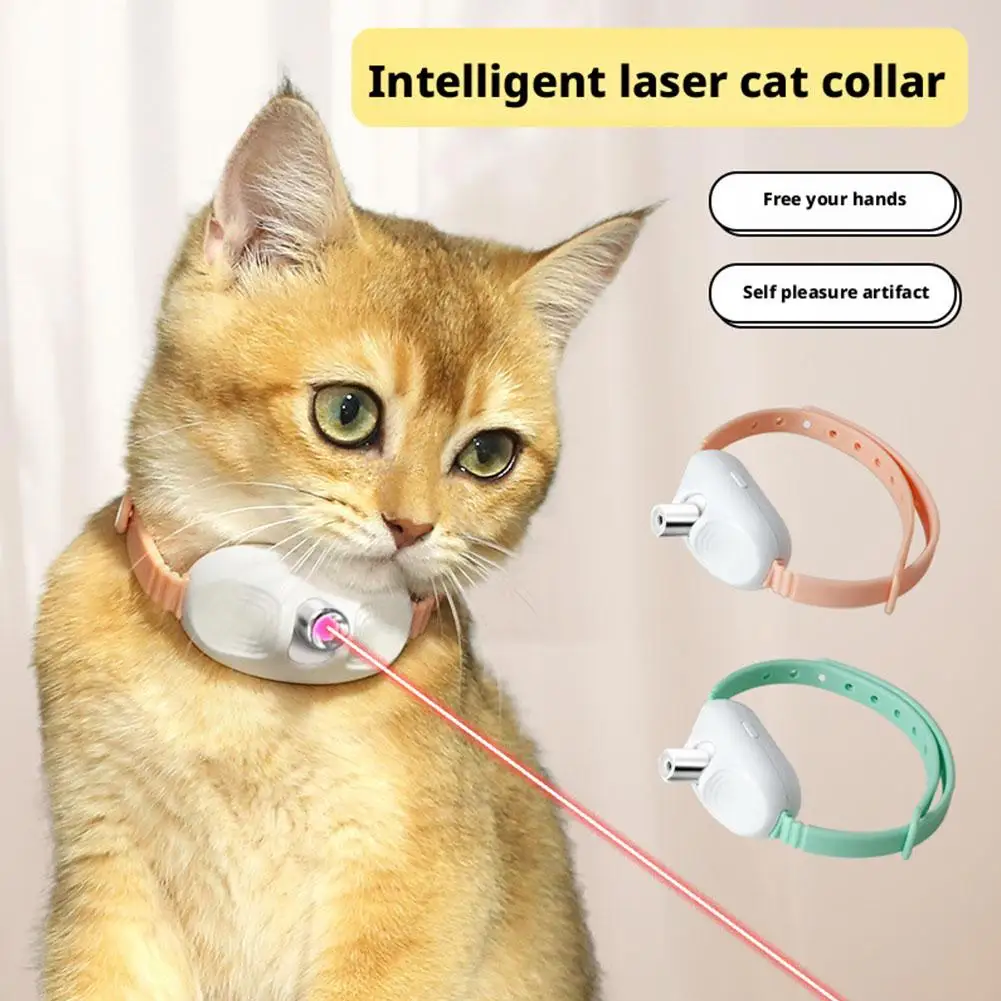 Smart Laser Cat-teasing Collar Laser Rechargeable Auto Infrared Interactive Pet Kitten Toys for Relieve Anxiety Pet Supplies