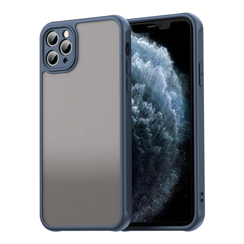 غطاء صلب مضاد للصدمات لهاتف آيفون 11 برو ماكس، حافظة صلبة بلوري من مادة البولي يوريثان الحراري بحافة ناعمة لهاتف آيفون 11 برو ماكس