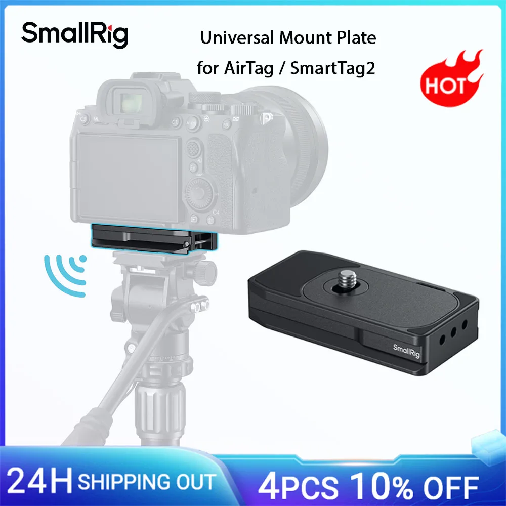 SmallRig Universal-Montageplatte für AirTag / SmartTag2 für Sony A7S III/A7R III /A6700/FX30/ZV-E10 für Canon für Nikon -MD5422