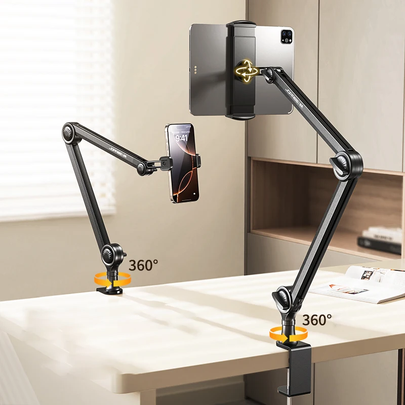 

Desktop Tablet Stand, Suitable for iPad, Aluminum Alloy Cantilever Support, 360° Rotating And Telescopic Phone Holder